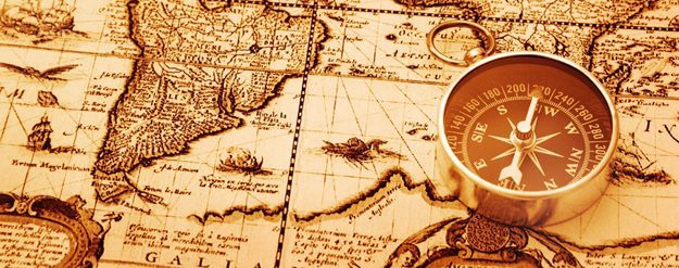 carta geografica con bussola