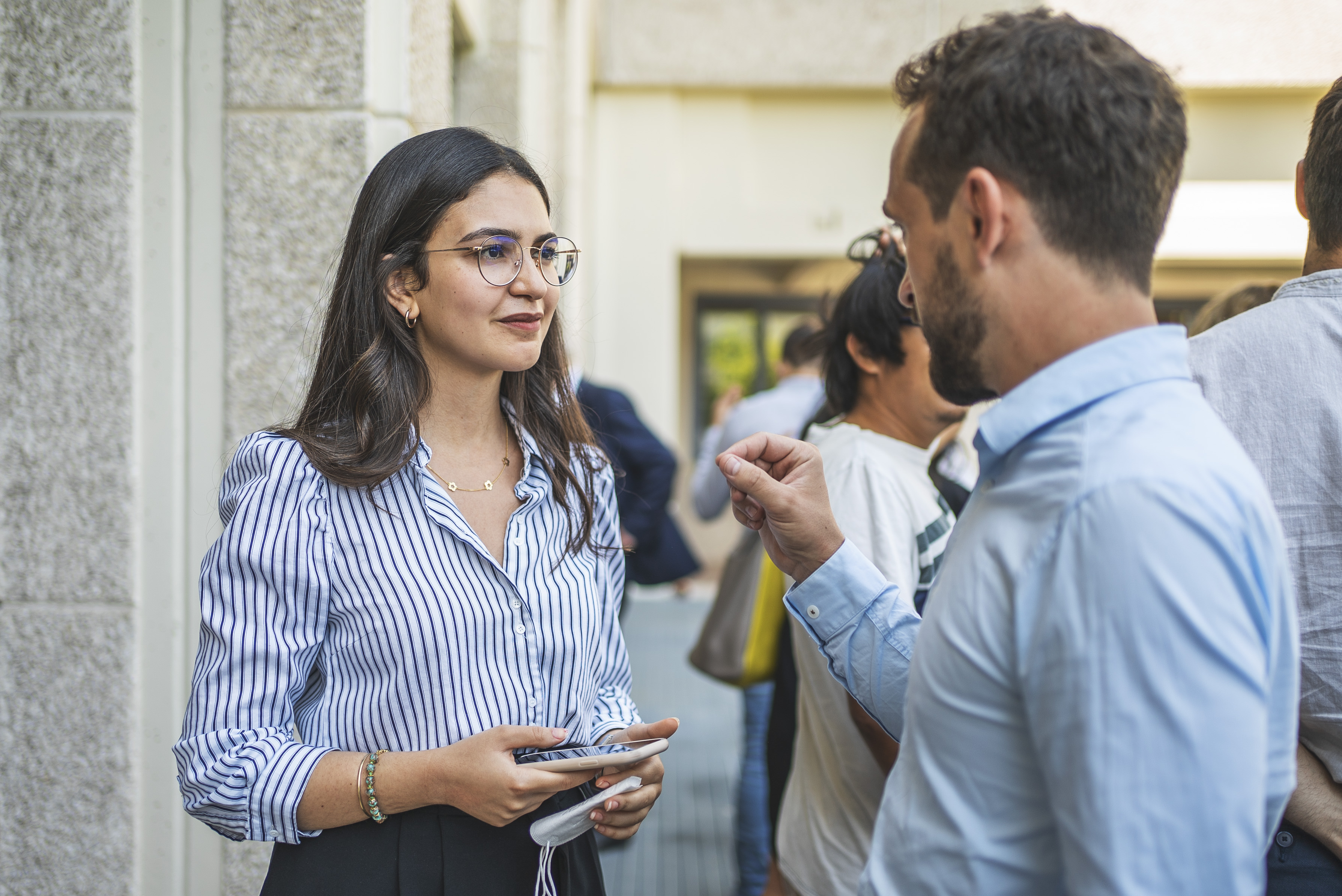 International students talking