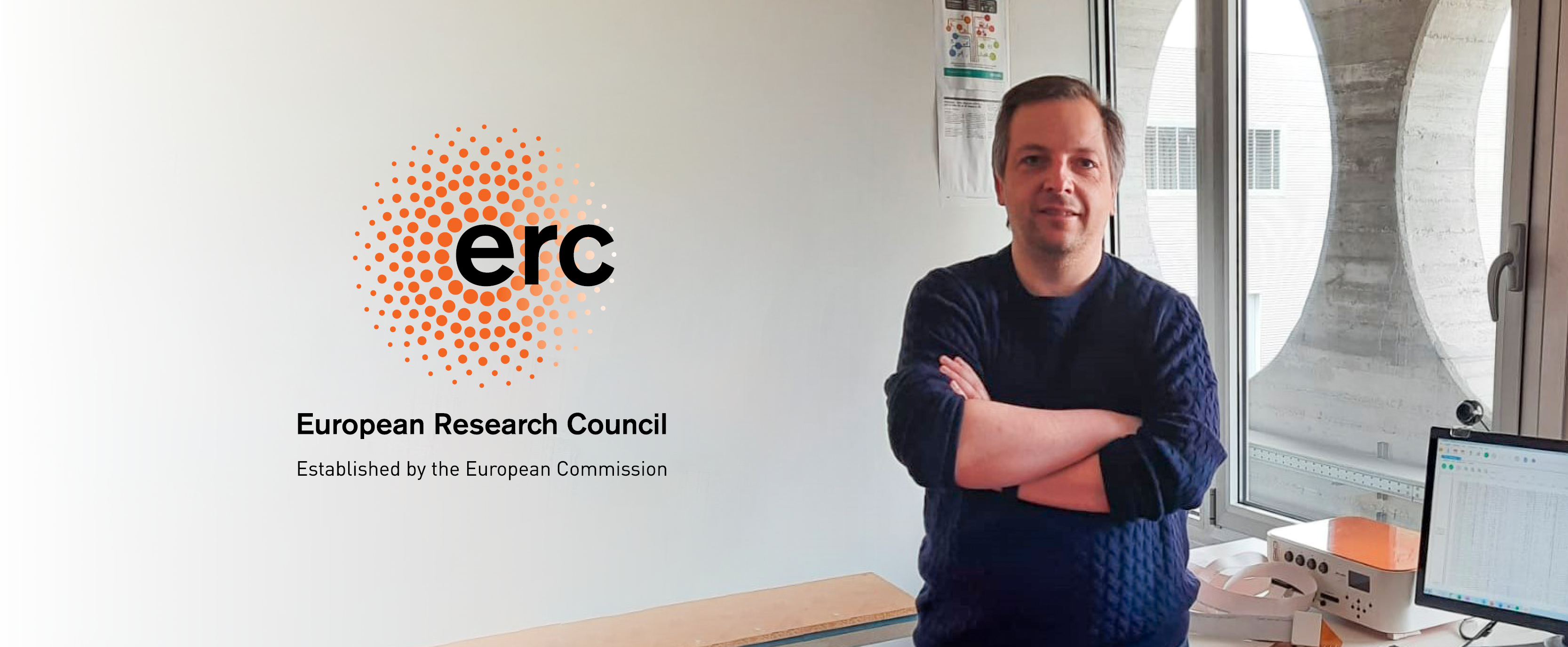 Logo european research council e il prof. Negro