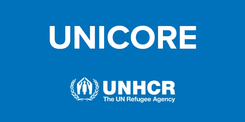 Testo: unicore, logo Unhcr