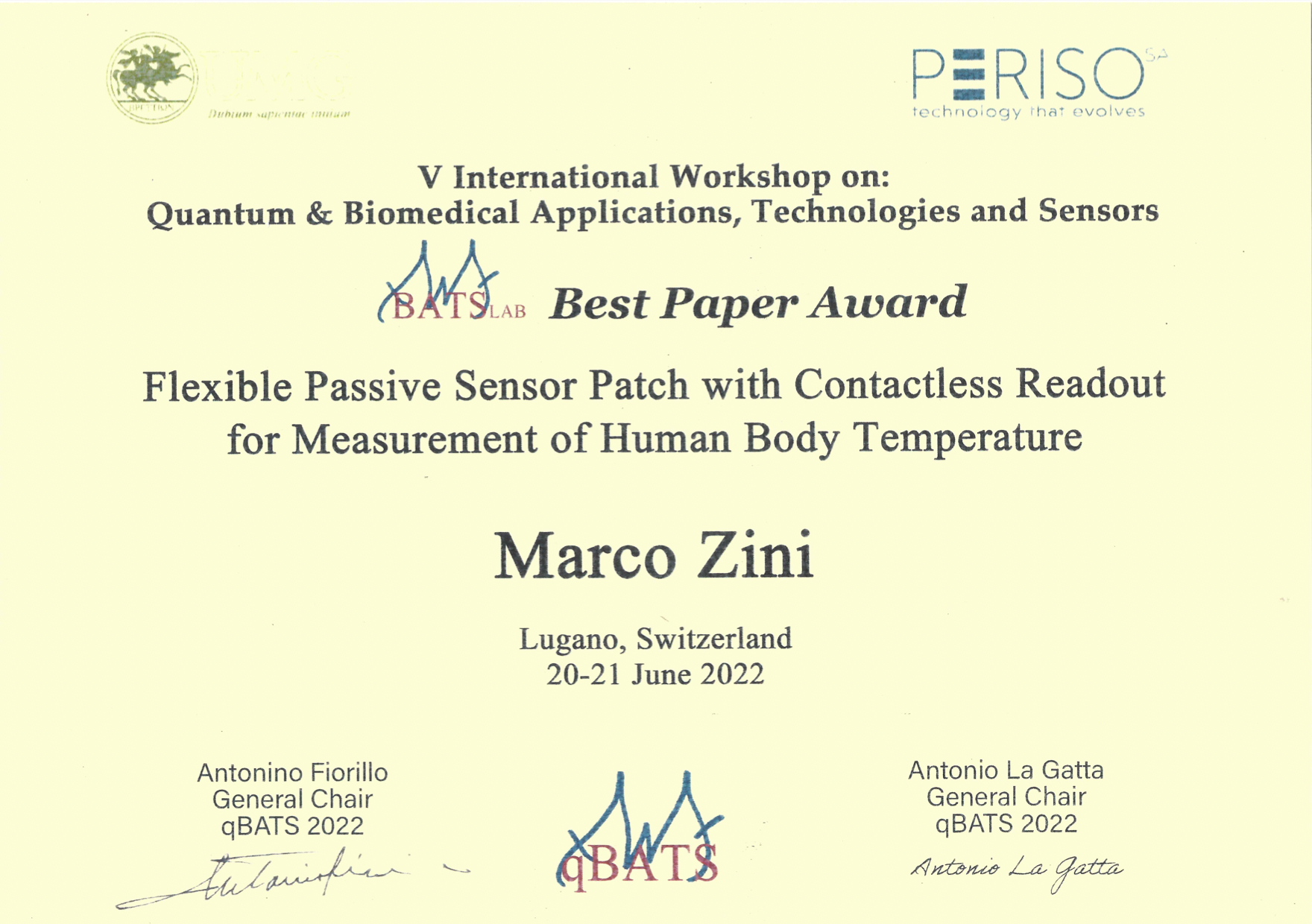 Best Paper Award - qBATS International Workshop