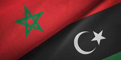 Bandiere del Marocco e della Libia