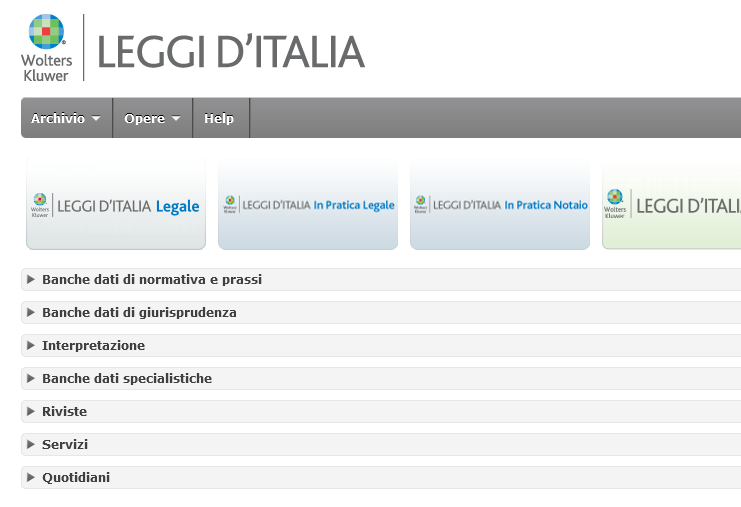 Home page Leggi d'Italia