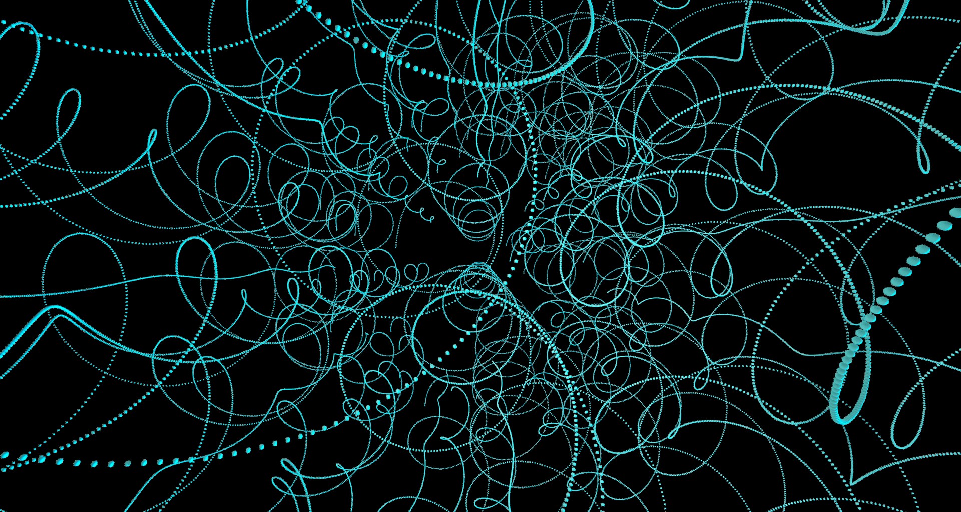 pattern e linee astratte blu su nero