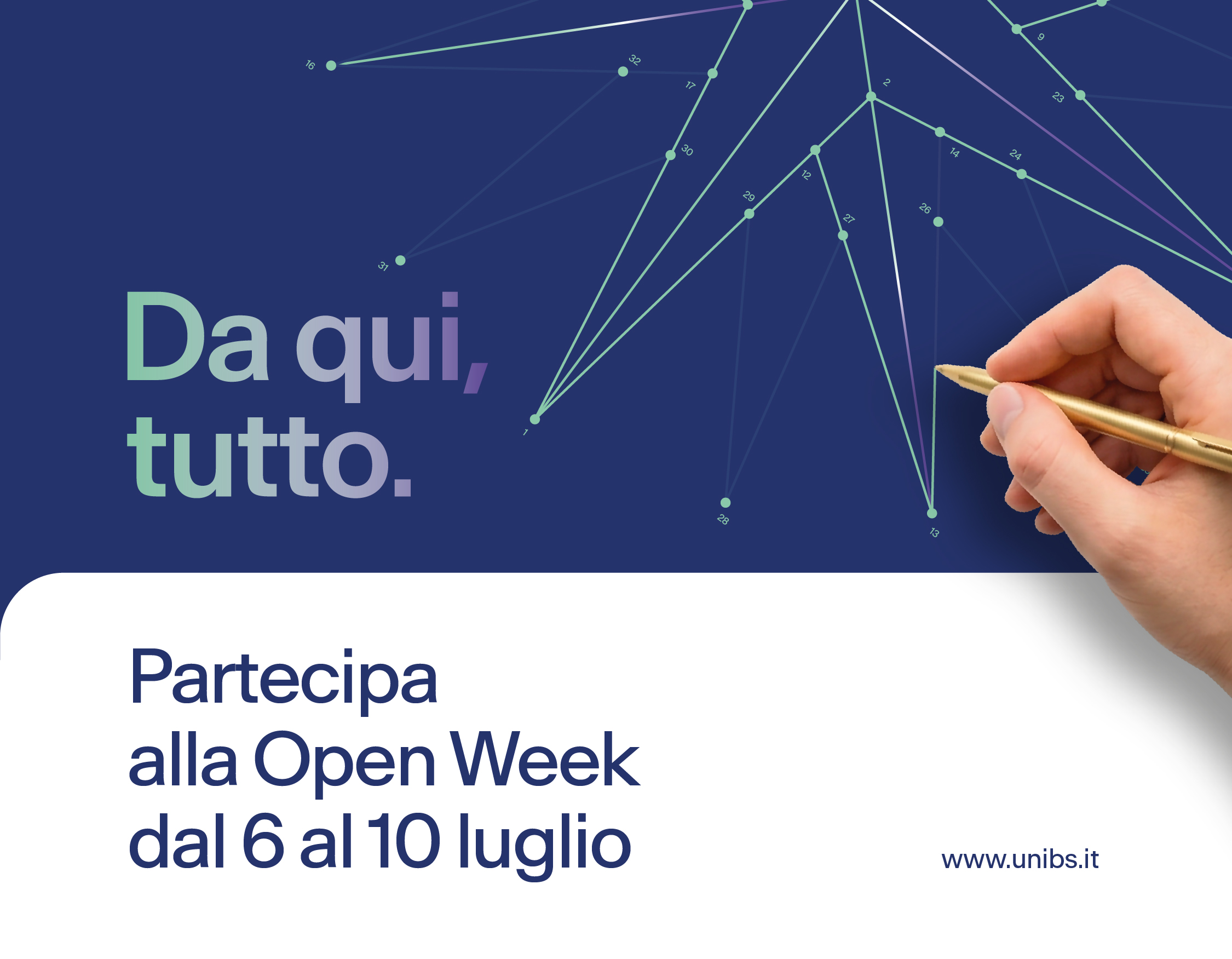 Partecipa alla Open Week dal 6 al 10 luglio