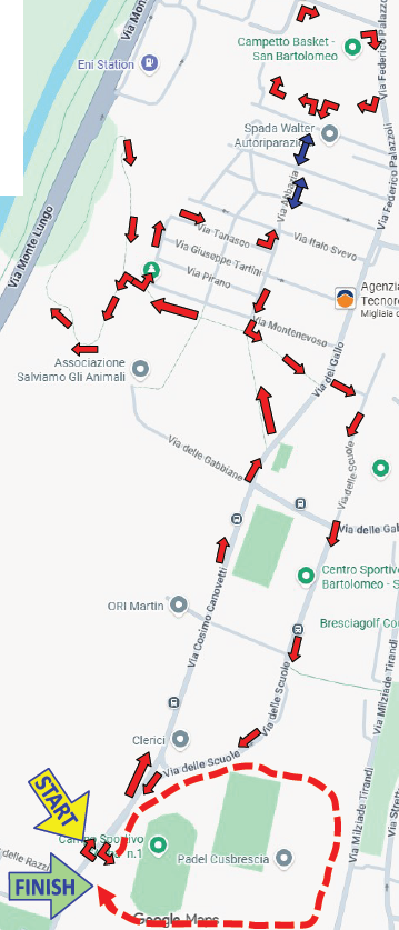 Mappa del percorso 5 km