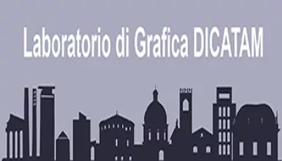 laboratorio di grafica Dicatam con skyline di Brescia