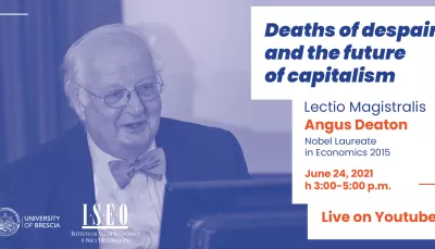 Immagine dell'evento di Angus Deaton live su youtube per UniBs e Istituto Iseo