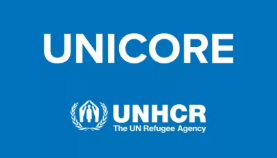 Testo: unicore, logo Unhcr