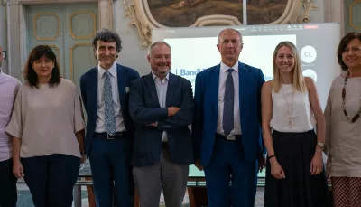 I relatori alla conferenza stampa sui fondi del pnrr