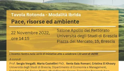Pace, risorse e ambiente