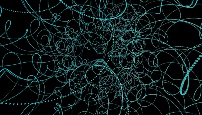 pattern e linee astratte blu su nero