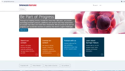 springer nature homepage