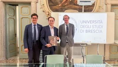 Prof. Simone Zanoni, Prof. Teik C. Lim, President of the New Jersey Institute of Technology (NJIT, USA) and Prof. Roberto Ranzi 