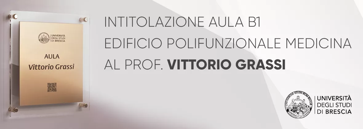 Copertina rappresentante la targa dedicata al prof. Vittorio Grassi