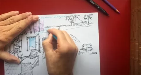 Il prof. Innocenti disegna "Il cielo in una stanza"