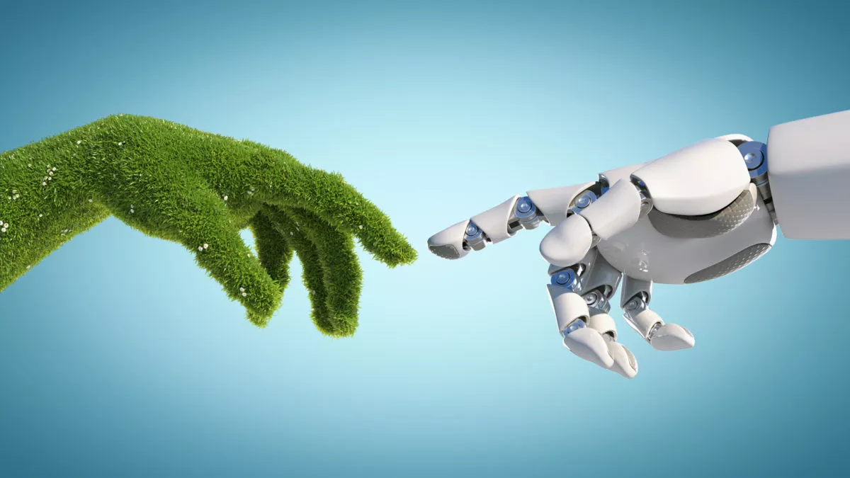 mano verde incontra mano di robot
