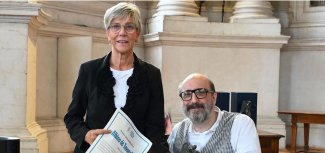 La Sindaca Laura Castelletti insieme al prof. Alberto Arenghi